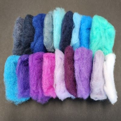 Blue Purple Colored Polyester Fiber Staple Regenerated 20 Denier